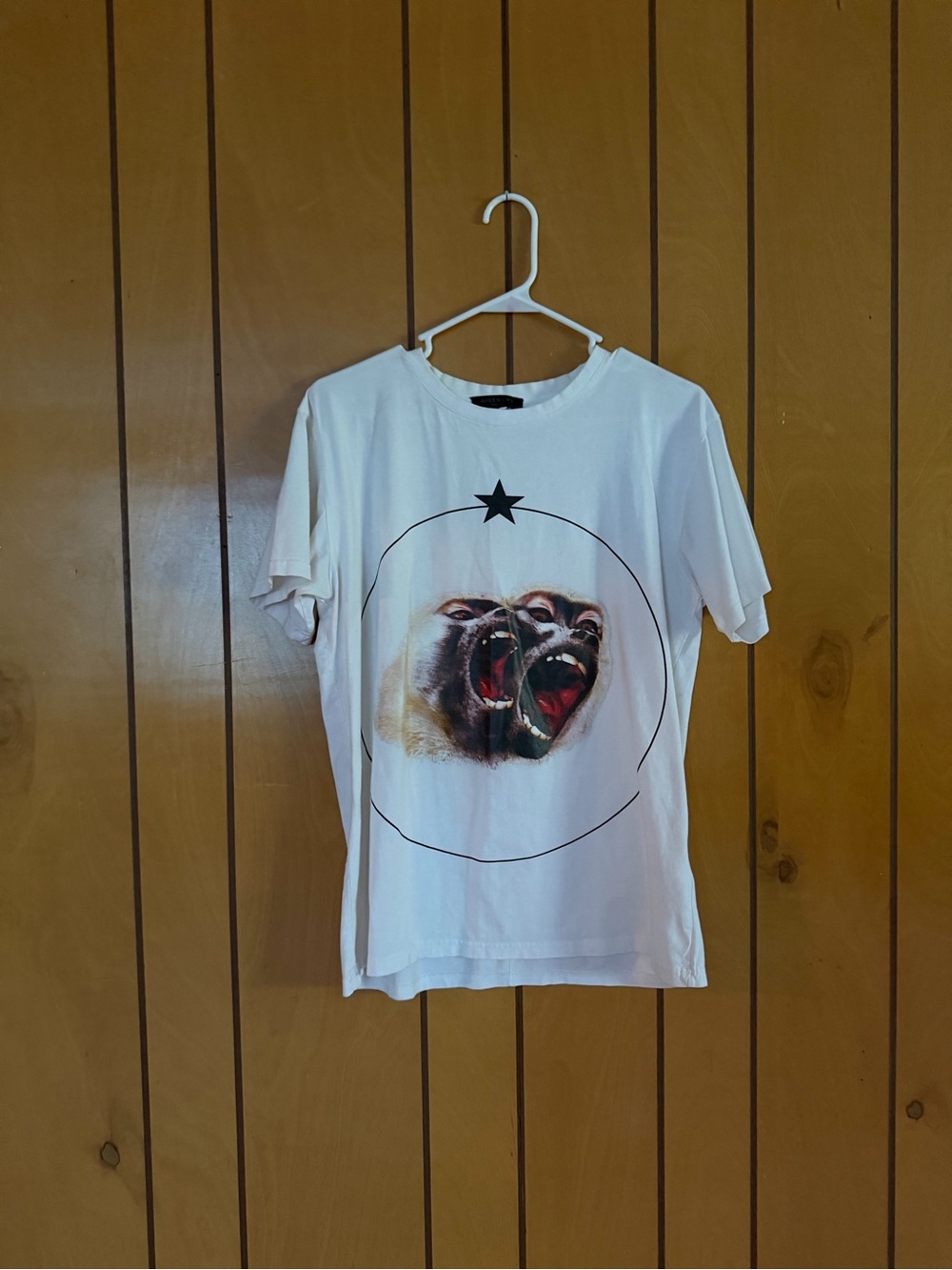 Givenchy White Graphic Monkey Tee with Star Detail